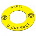 
                                    Etiquette circulaire jaune Harmony - Arrêt Urgence - 3D - Ø60 -pour XB4 ou XB5
                                