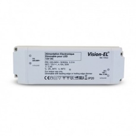 Alimentation électronique pour éclairage LED 12VDC - 50W