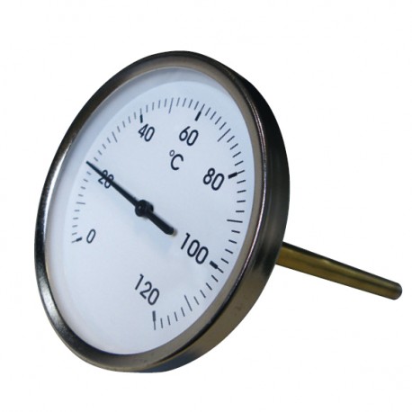 Thermomètre 100 Axial - cadran 0 à 120° - plongeur 200mm - Ø100mm