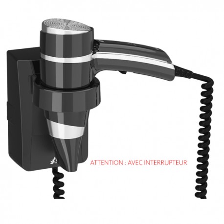 Sèche-cheveux Brittony Support - 1600W - Noir - Support Base avec interrupteur