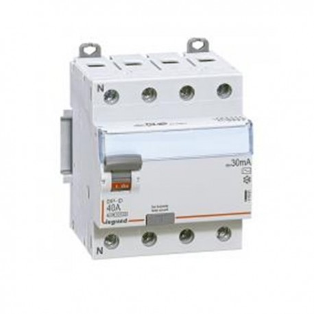 Interrupteur différentiel - 40A - 30mA - Type AC - 400V - Vis/vis - Haut/Bas