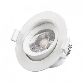 Spot LED orientable - 5W - 6000K - Rond - Blanc - Avec alimentation électronique - Non variable