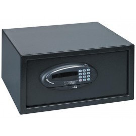 Coffre-fort Guardian JVD - Verrouillage par code ou carte - Pile - 2 points - Acier - Noir