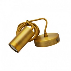 Suspension cylindre bronze mat marron M009 - Douille métal E27 60W
