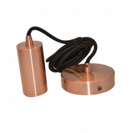 Suspension cylindre cuivre M009 - Douille métal E27 60W