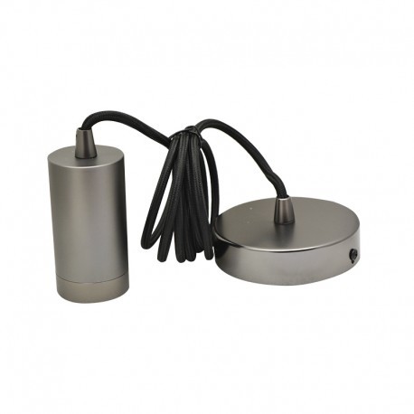 Suspension cylindre perle noir mat M009 - Douille métal E27 60W