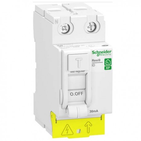 Interrupteur différentiel 25A XP Resi9 - Type AC - Bipolaire - 30mA - 230V CA - Peignable