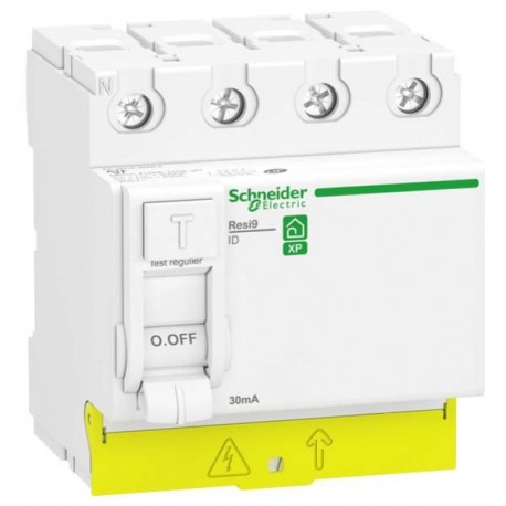 Interrupteur différentiel 63A XP Resi9 - Type AC - Tétrapolaire - 30mA - 230V CA - Peignable