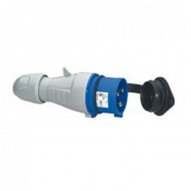 Fiche mâle droite P 17 - IP 44 - 2 P+T - Plastique
