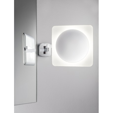 Miroir grossissant LED x3 Bela - Chrome/blanc - 7,2W - 3000K - IP44 - Non dimmable - Avec interrupteur
