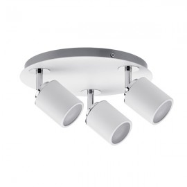 Projecteur Tube - Blanc/chrome - 3x10W - IP44 - Dimmable - Sans ampoule