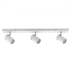 Projecteur patère 3 sources Zyli - Blanc/chrome - 3x10W - Dimmable - Sans ampoule