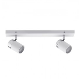 Projecteur 2 sources Zyli - Blanc/chrome - 3x10W - GU10 - IP44 - Dimmable - Sans ampoule