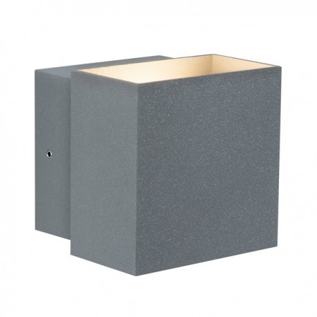 Applique murale LED en saillie Cybo - Grise - 2 x 3W - 2700K - IP65 - 100 x 100mm - Non dimmable