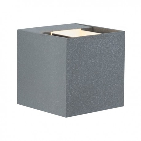 Applique murale LED en saillie Cybo - Gris - 2 x 3W - 2700K - IP65 - 80 x 80mm - Non dimmable