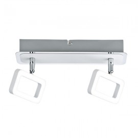 Projecteur LED 2 sources Frame - Blanc / chrome - 2 x 4,5W - 230V - Non dimmable - Avec ampoule