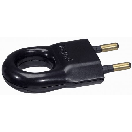 Fiche plastique avec anneau d'extraction - 2P - 6A - Noir