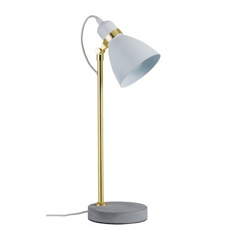Lampe à poser NEORDIC ORM - 20W - E27 - 230V - Blanc/doré - Béton - Dimmable - Sans ampoule