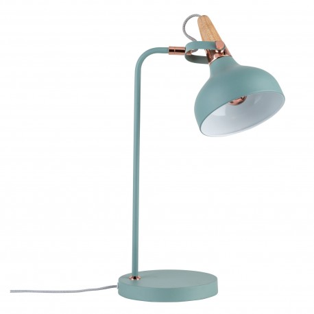 Lampe à poser NEORDIC JUNA - 20W - E14 - 230V - Vert satiné - Bois - Dimmable - Sans ampoule - Avec connecteur de câble
