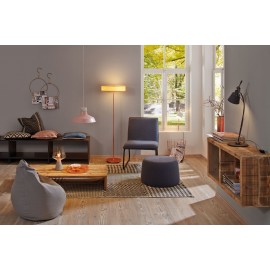 Lampe à poser NEORDIC YORIK - 20W - E27 - 230V - Verre - béton - cuivre - Dimmable - Sans ampoule - Fait main