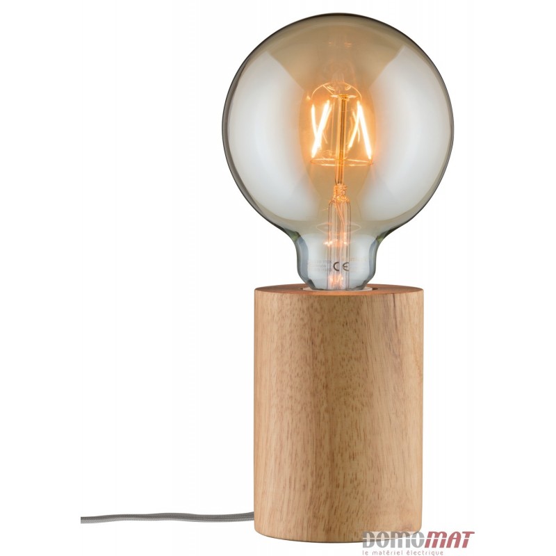 Lampe à poser NEORDIC TALIN - 20W - E27 - 230V - Bois - Dimmable - Sans  ampoule - Fait main - Avec connecteur de câble