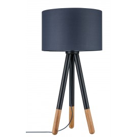 Lampe à poser NEORDIC RURIK - 20W - E27 - 230V - Gris - Bois/métal - Dimmable - Sans ampoule