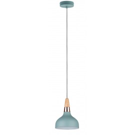 Suspension NEORDIC JUNA - 20W - E14 - 230V - Vert satiné/cuivre - Bois/métal - Dimmable - Sans ampoule