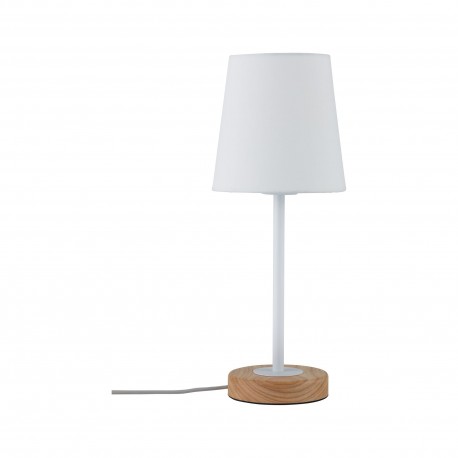Lampe à poser NEORDIC STELLAN - 20W - E27 - 230V - Blanc - Bois/métal - Dimmable - Sans ampoule