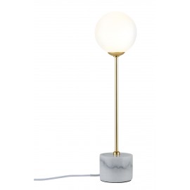 Lampe à poser NEORDIC MOA - 10W - G9 - 230V - Blanc/doré - Marbre - Dimmable - Sans ampoule - Avec connecteur de câble