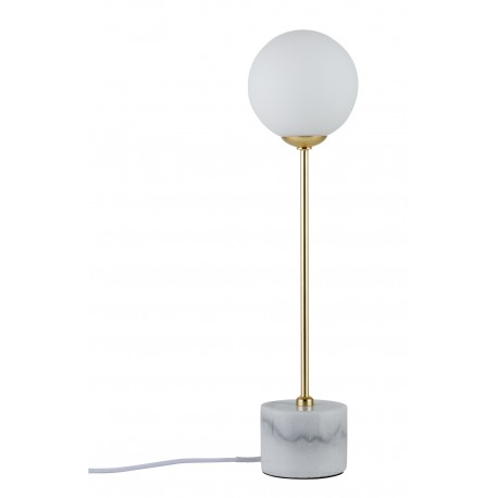 Lampe à poser NEORDIC MOA - 10W - G9 - 230V - Blanc/doré - Marbre - Dimmable - Sans ampoule - Avec connecteur de câble
