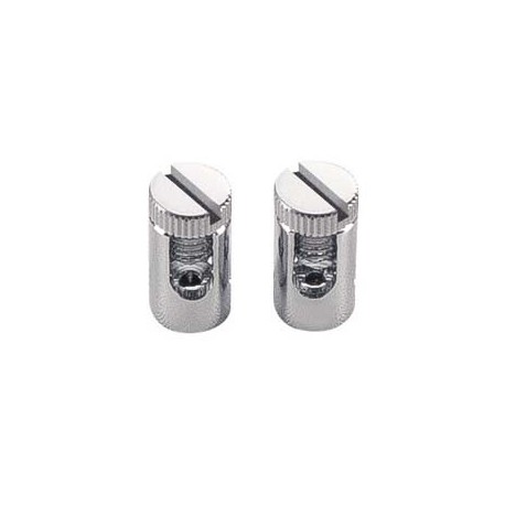Alimentation pour câble tendu T.B.T - Max. 25A - Chrome - 2 pièces