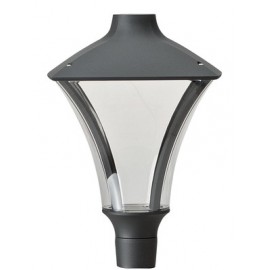 Tête de lanterne LED Morphis  pour mât standard - Non dimmable - 3000K - 24W - Noir