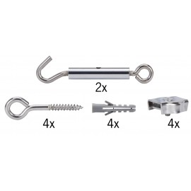 Kit de traction pour système de câbles suspendus halogène 12V - Chrome mat