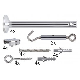 Kit de traction pour système de câbles suspendus halogène 12V - Chrome mat