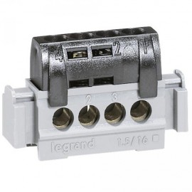 Bornier de répartition isolé IP2X - Phase - 4x16mm²
