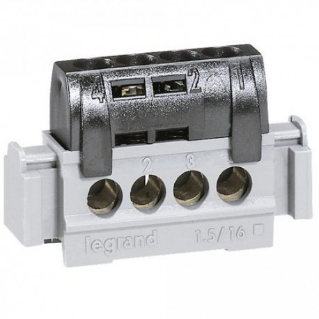 Bornier de répartition isolé IP2X - Phase - 4x16mm²