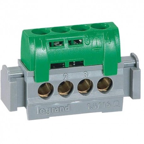 Bornier de répartition isolé IP2X - Terre - 4x16mm²