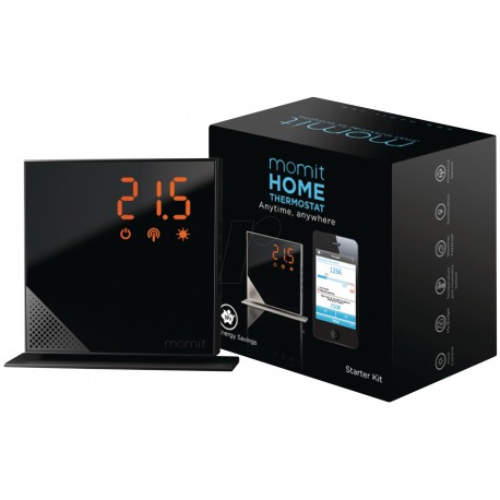 Home Thermostat Starter Kit - Programmation intelligente - Connecté - Ecran tactile - WiFi - Noir