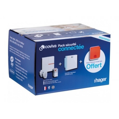 Pack sécurité domotique Sepio avec module connecté TKP100A - En saillie - Sans fil - 6 éléments + 1 offert - Blanc