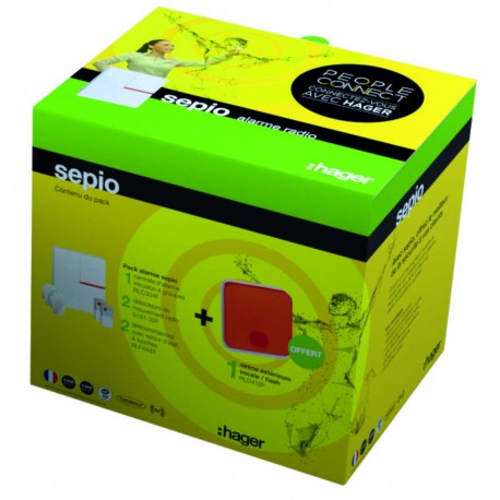 Pack sécurité domotique Sepio PN17DOM avec module connecté TKP100A - Sans fil - 6 éléments + 1 offert - Blanc