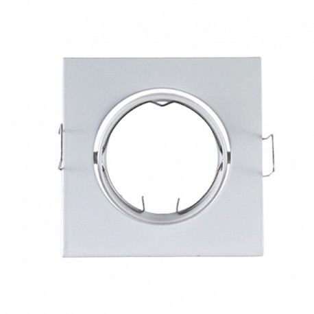 Support spot LED carré inclinable 84x84 mm - Blanc laqué