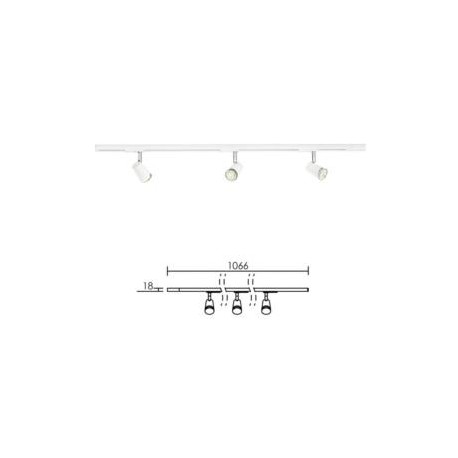Kit 3 Spots LED sur rail 1 allumage Judy 029 - Dimmable - 3000K - 3x4,5W - Blanc
