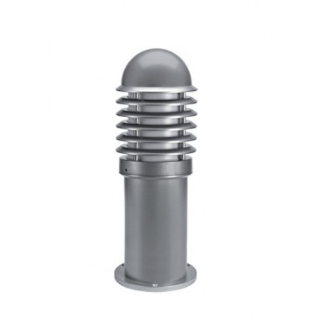 Borne CALEO 1 Basse Aluminium Gris - E27 - 100W - Ampoule non fournie