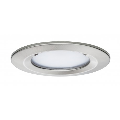 Kit de 3 spots encastrés LED Coin Slim - Acier brossé - 6.8W - 2700K - IP44 - Dimmable - Avec ampoule