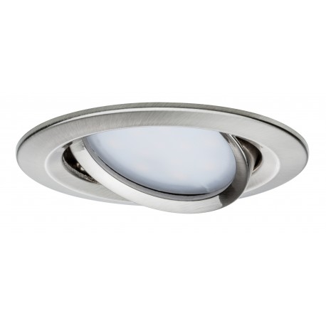 Spot encastré LED Coin Slim orientable - Acier brossé - 6.8W - 2700K - IP23 - Dimmable - Avec ampoule
