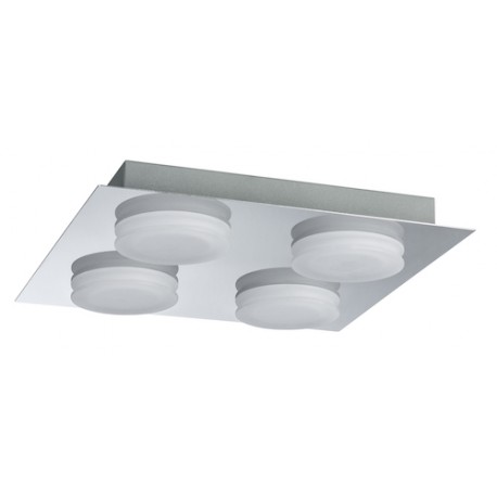 Plafonnier LED Doradus - Carré - 4x5W - Chrome - Non dimmable