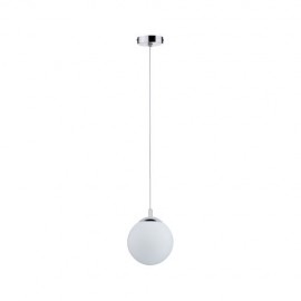 Suspension Globe - E27 - 20W Max - Chrome satiné - Dimmable - Sans ampoule