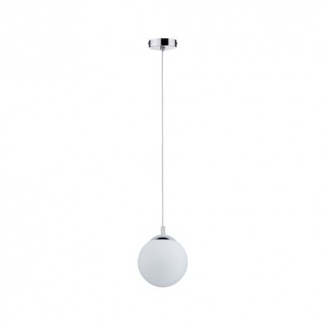 Suspension Globe - E27 - 20W Max - Chrome satiné - Dimmable - Sans ampoule