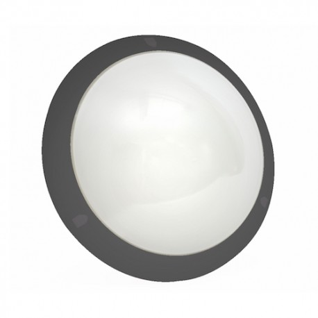 Hublot CHARTRES - E27 - 70W - Rond Noir - Polycarbonate et verre - Non dimmable