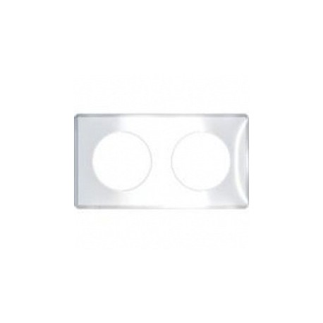 Plaque Odace You - Transparent et support blanc - 2 postes Entraxe 71 mm Horizontal ou vertical
